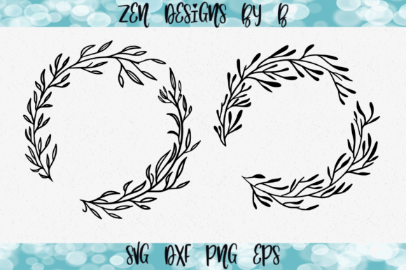 2 Floral Wreaths Hand Drawn: Premium Graphics for Brand Illustrations