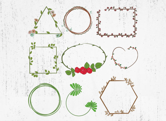 9 Floral Frames Bundle SVG: Premium Graphics for Editorial Design