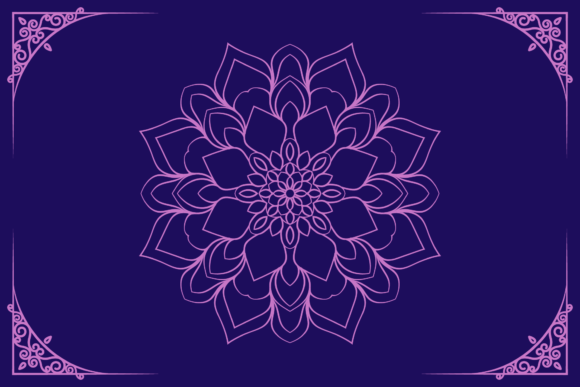 Art Mandala Floral with Frame: A Review of Graphics and Illustrations for Branding