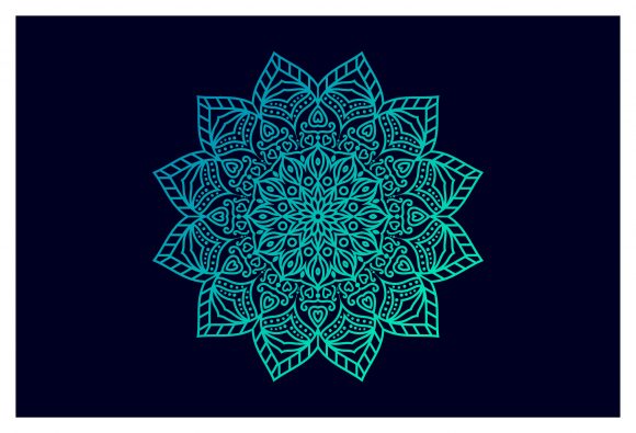 Colorful Mandala with Floral Decorative Graphics and Illustrations