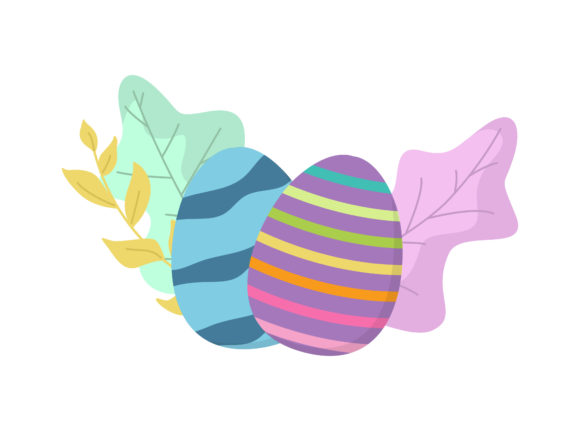 Easter Eggs Blue Purple Floral Vector Review