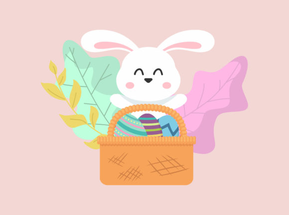 Easter Eggs Tosca Bunny Basket Floral Graphics and Illustrations Review