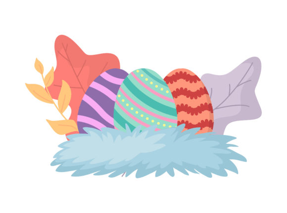 Easter Eggs Tosca Colorful Floral Vector Graphics and Illustrations