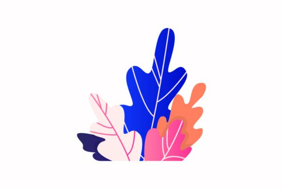 Flat Illustration Asset - Floral Leaf for Graphics and Illustrations