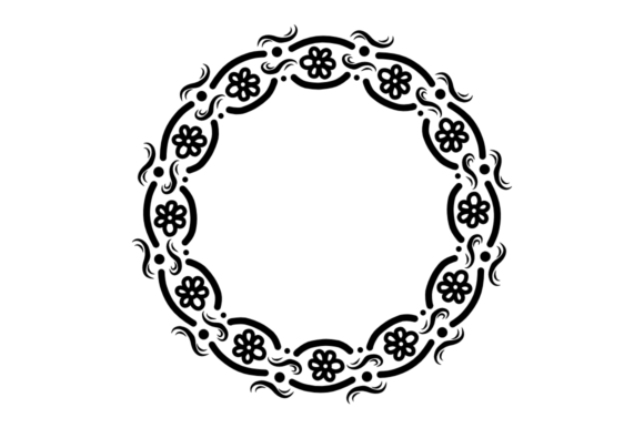 Floral Arrangements Circular Frame Graphics & Illustrations Review
