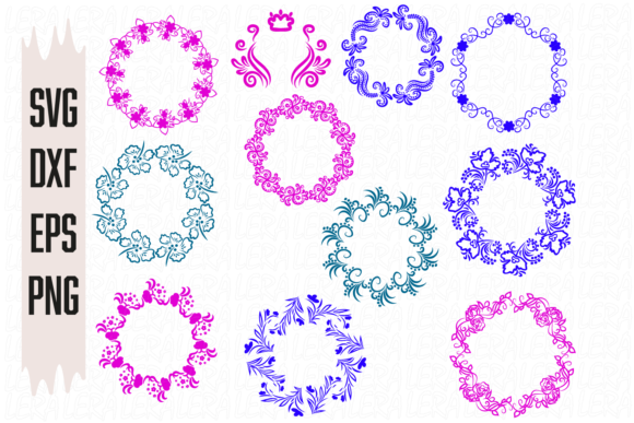 Floral Frames, Flower Graphics for Editorial Illustrations