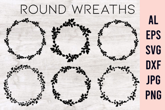 Floral Wreath, Easter Circle Frame Set for Graphics & Illustrations