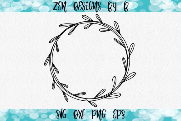 Floral Wreath Hand Drawn Line Art for Graphics and Illustrations