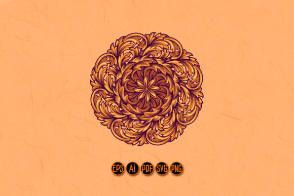 Flower Mandala Ornaments Floral Style Graphics & Illustrations