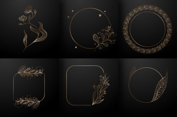 Gold Floral Luxurious Icon Illustration Review