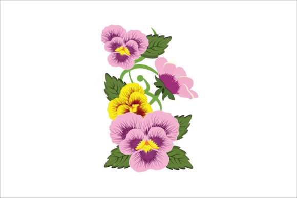 Leaf Purple Floral Flowers Illustration for Graphics