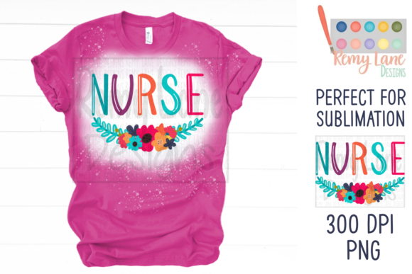 Nurse Bright Floral Sublimation: Graphics and Illustrations for Modern Brands