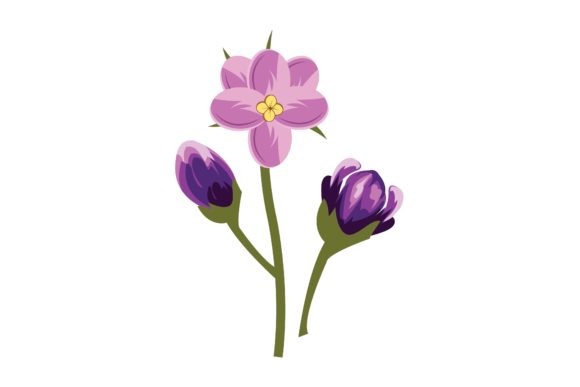 Purple Decoration Floral Illustration for Modern Graphics