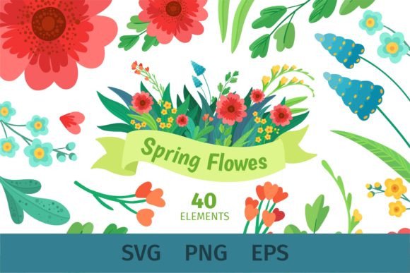 Spring Floral Clipart, Mothers Day: Essential Graphics & Illustrations