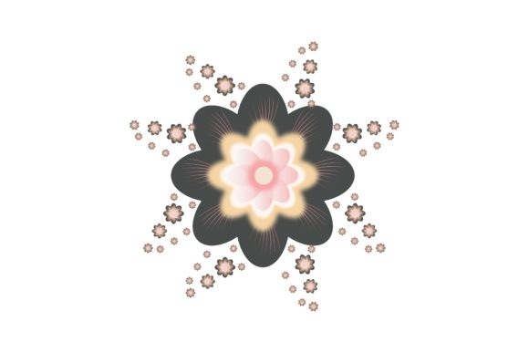 The Dark Floral Flower Illustration for Graphics and Crafts