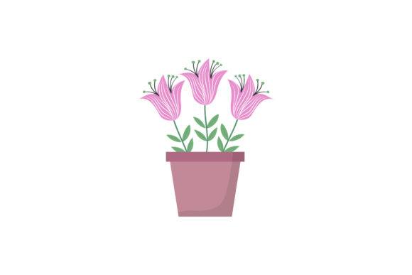 Tropical Floral Pot Beauty Nature Graphics & Illustrations