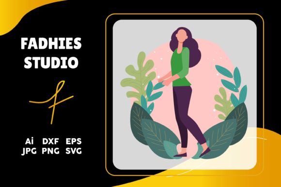 Woman Flat Floral Beautiful Character: A Review of Graphics and Illustrations